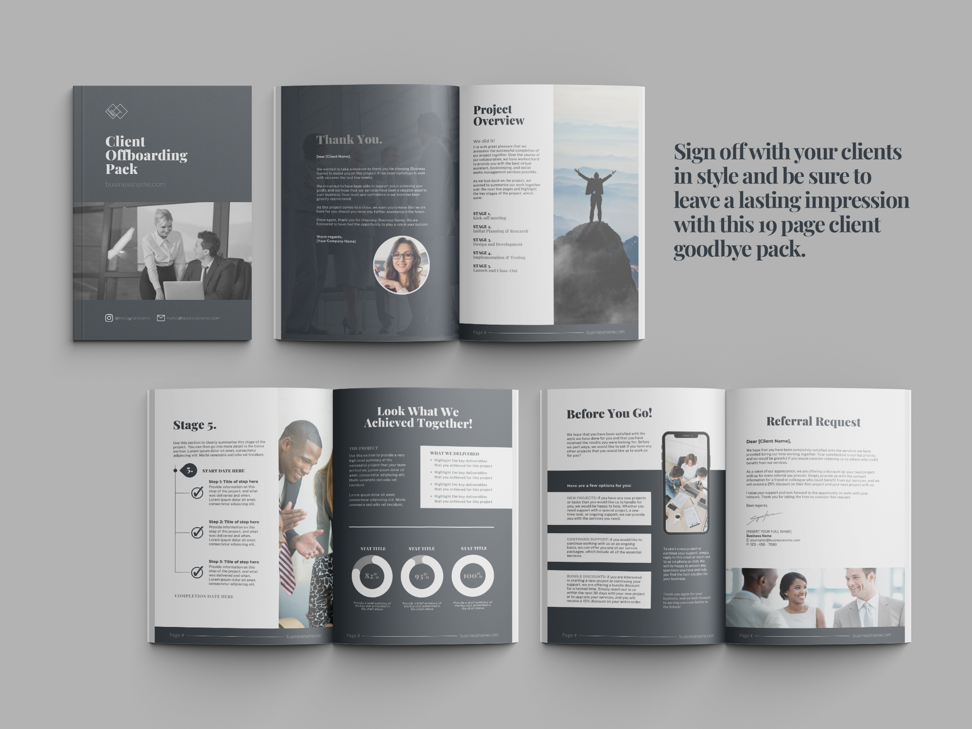 Client Goodbye Pack Template (Charcoal)