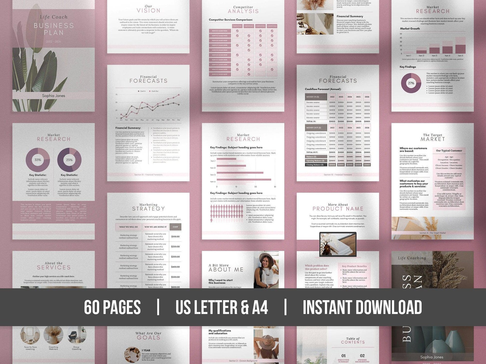 Coaching Business Plan Template (mauve)