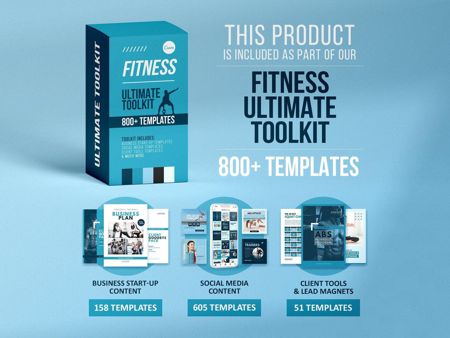 Fitness Client Welcome Pack and Client Goodbye Pack (sky)