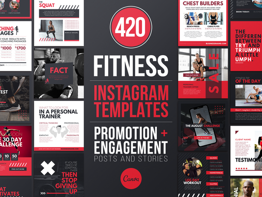 420 Fitness Instagram Post Templates (Scarlet)