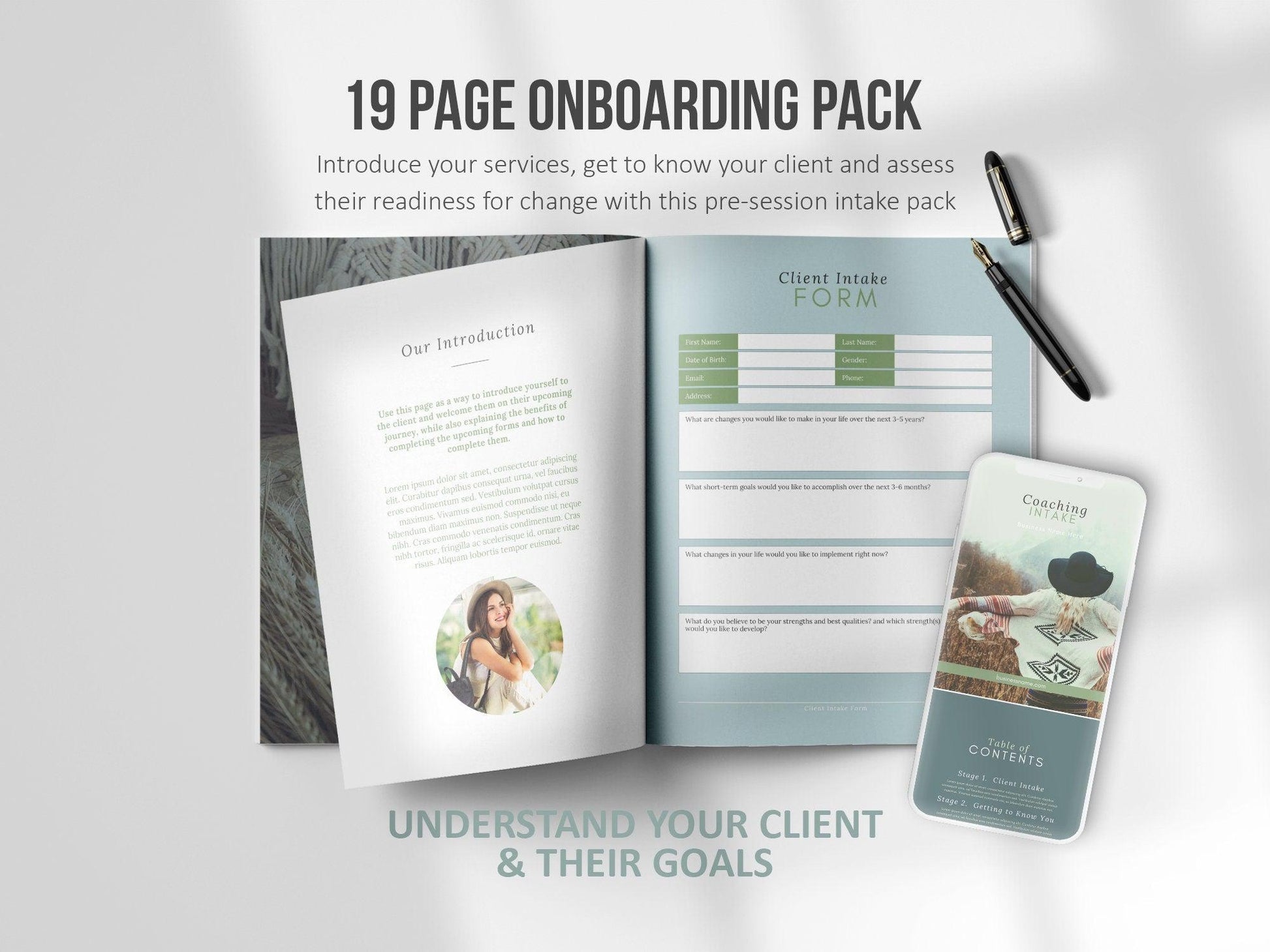 Life Coaching Client Intake Forms (green)