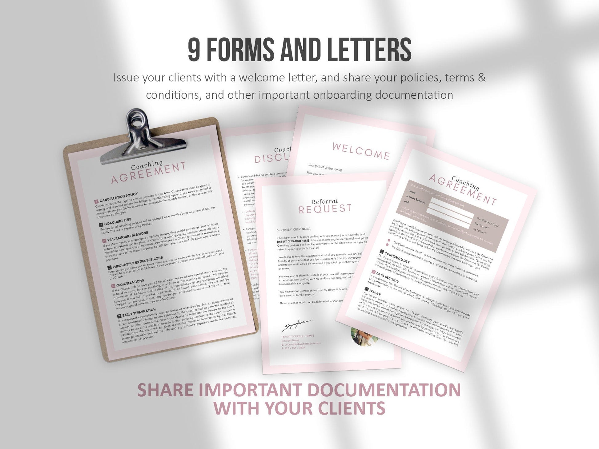 Life Coaching Client Intake Forms (mauve) – simplifymysocials