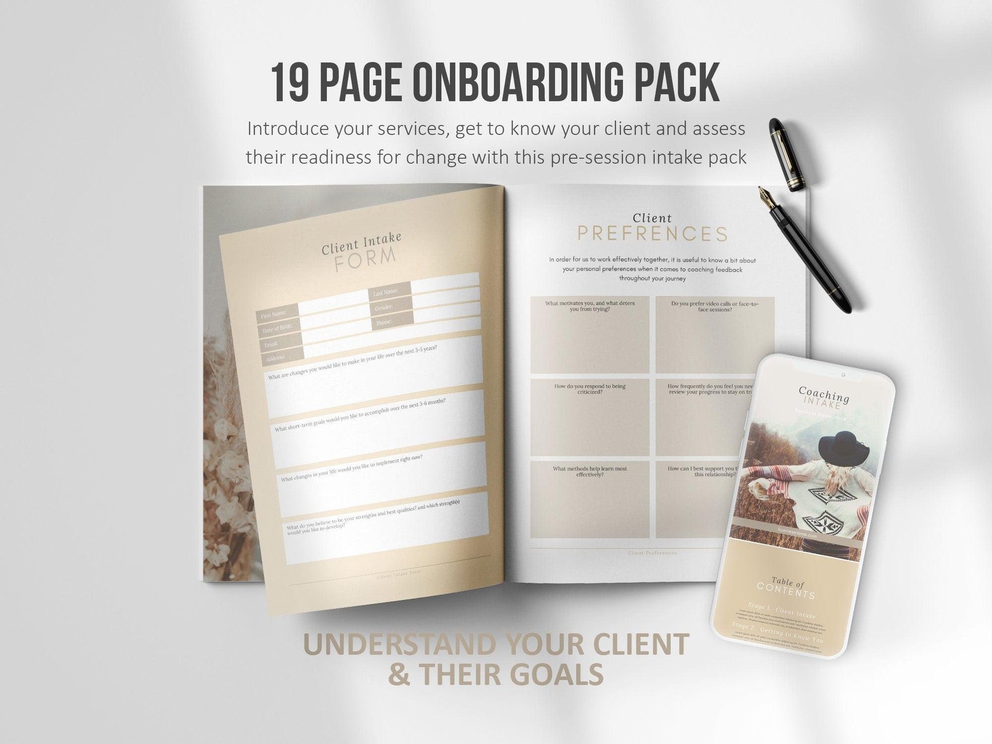 Life Coaching Client Intake Forms (sand)