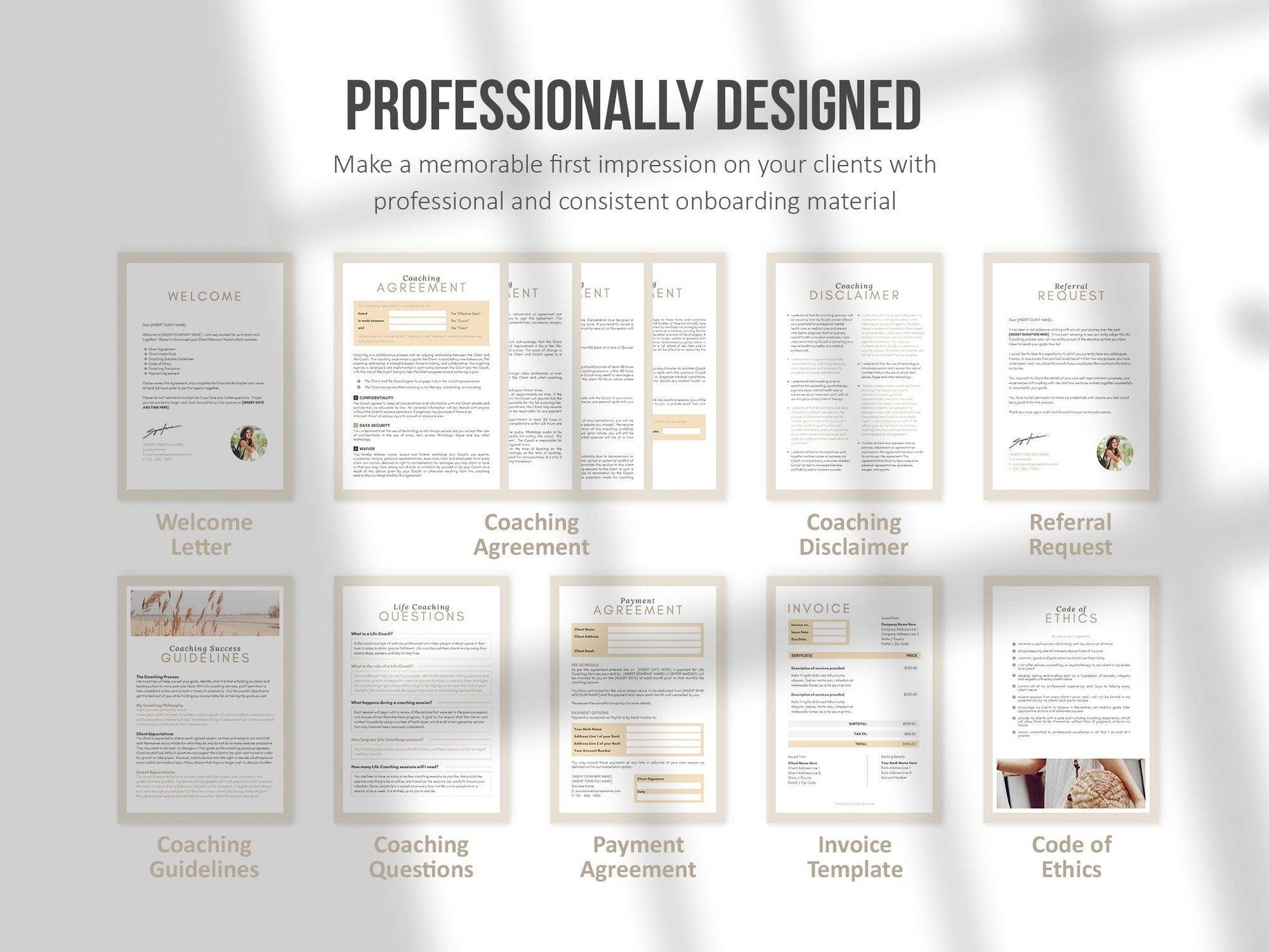 Life Coaching Client Intake Forms (sand)