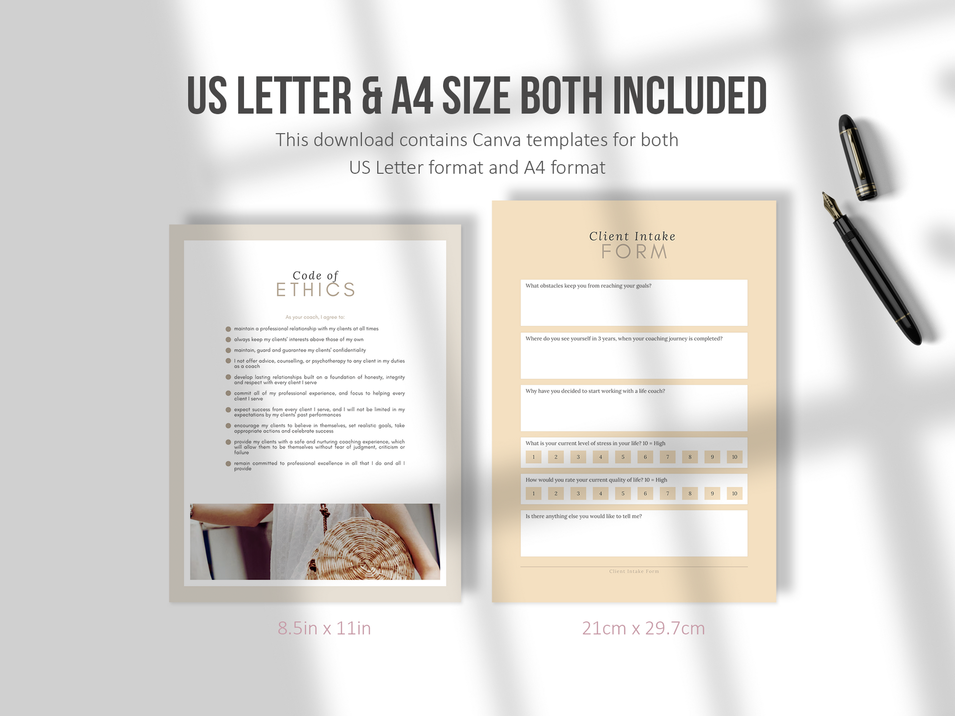 Life Coaching Client Intake Forms (sand)