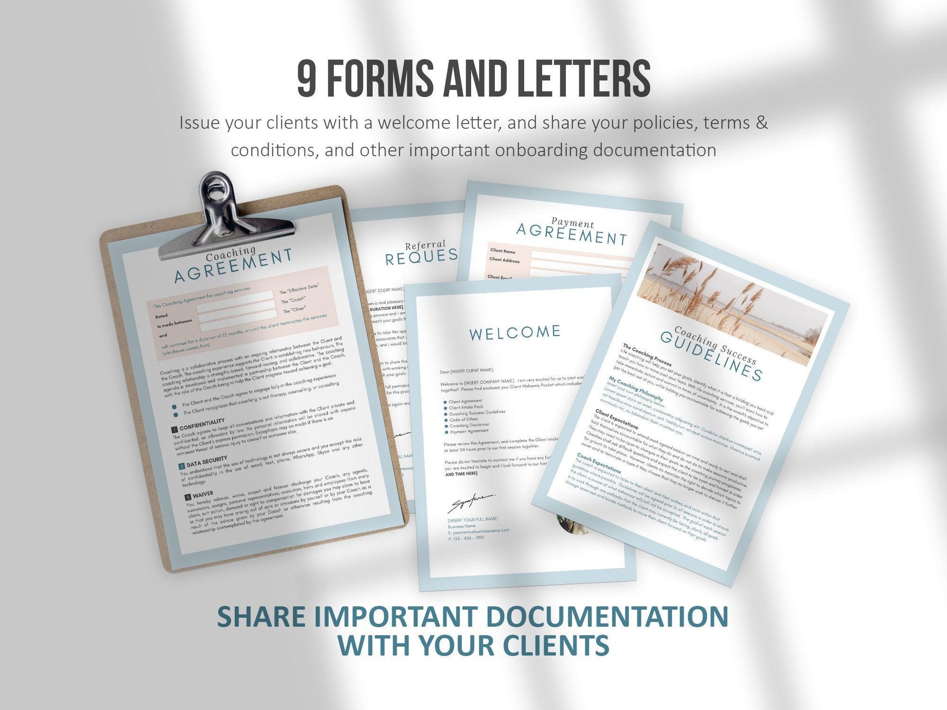 Life Coaching Client Intake Forms (teal)