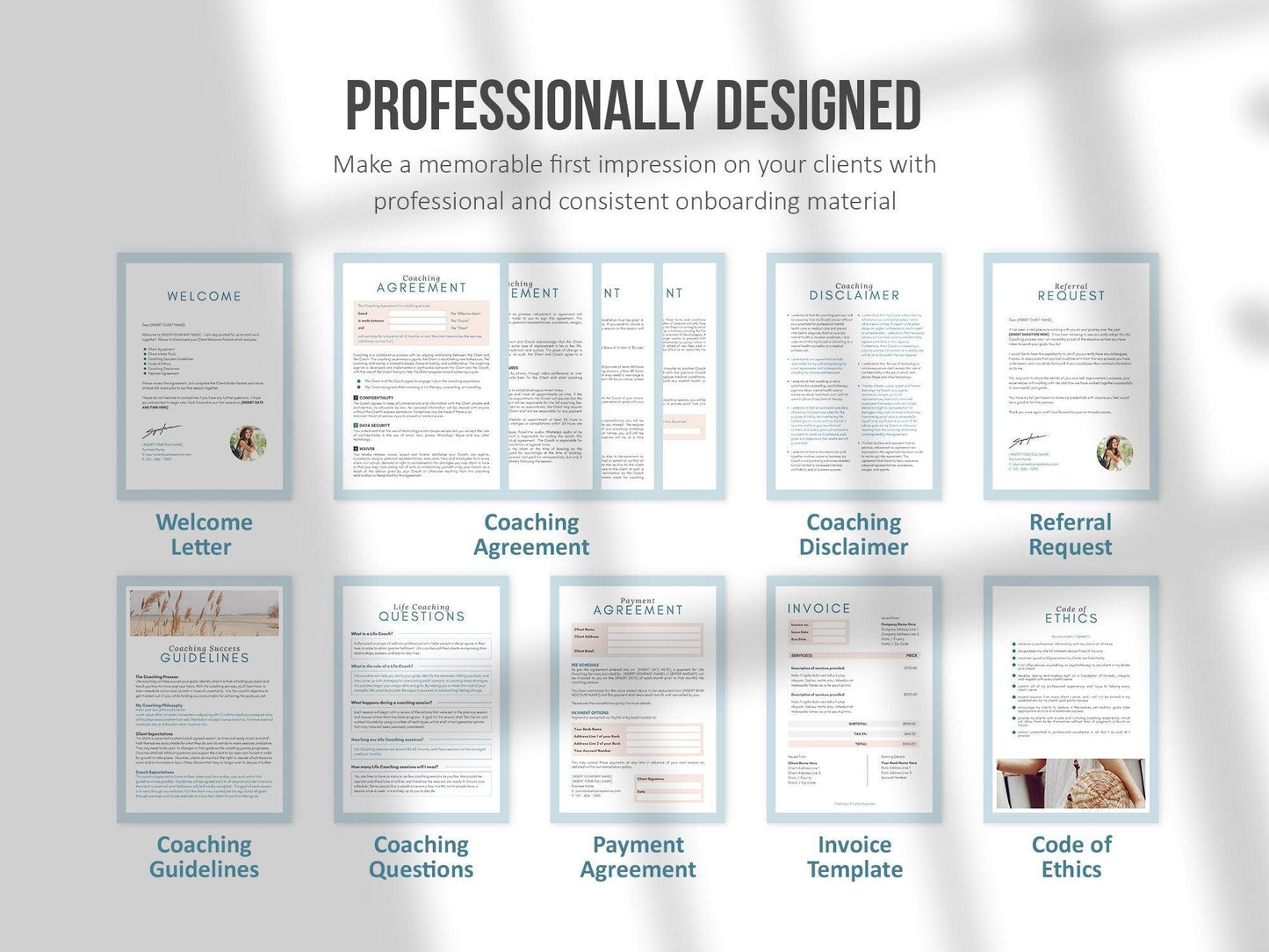Life Coaching Client Intake Forms (teal)