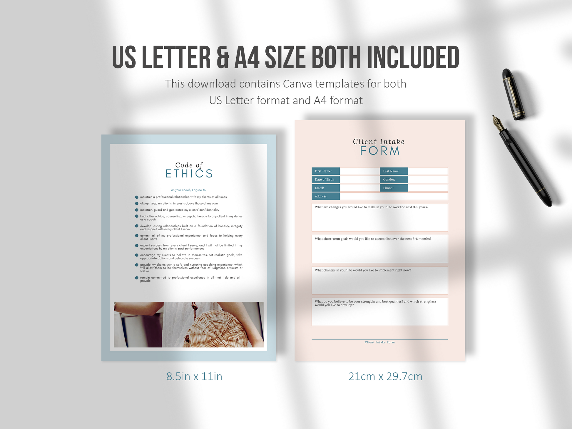 Life Coaching Client Intake Forms (teal)