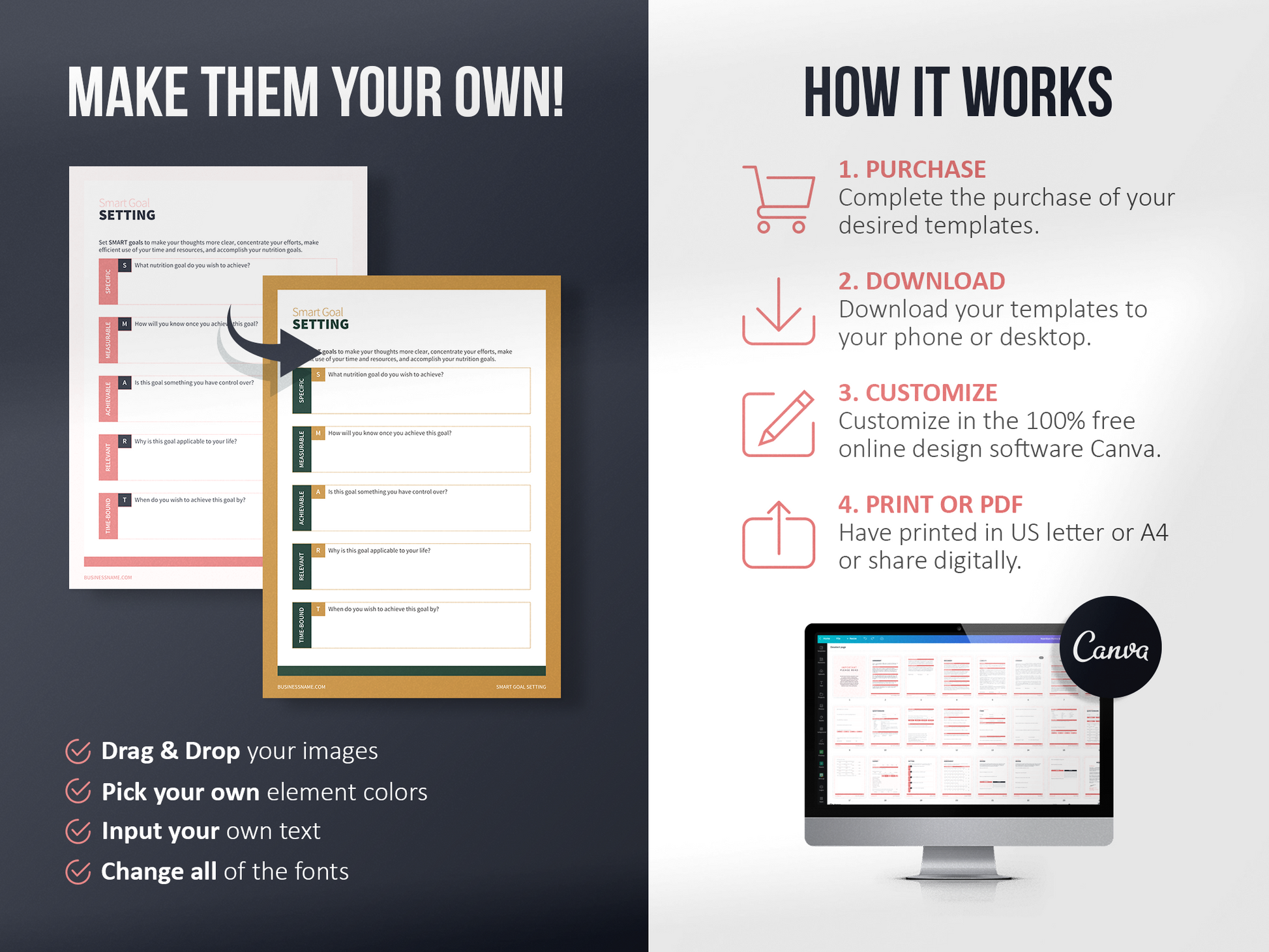 Nutrition Coach Client Intake Forms and Nutrition Trackers (Blush)
