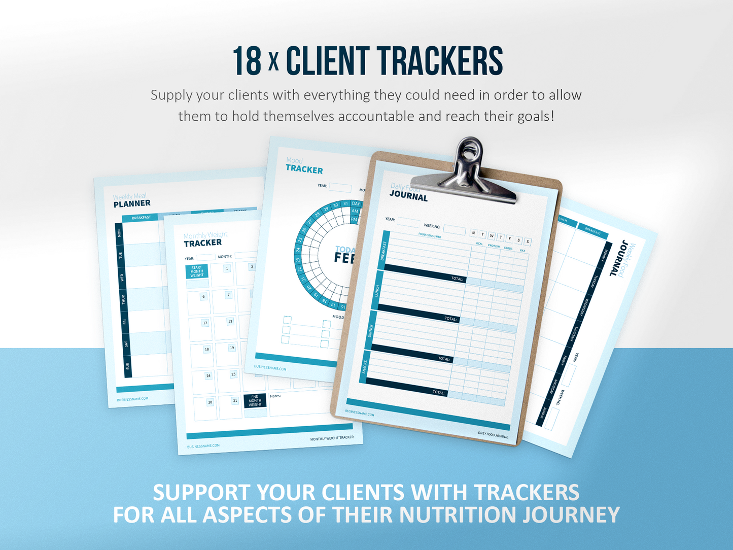 Nutrition Coach Client Intake Forms and Nutrition Trackers (Sky)