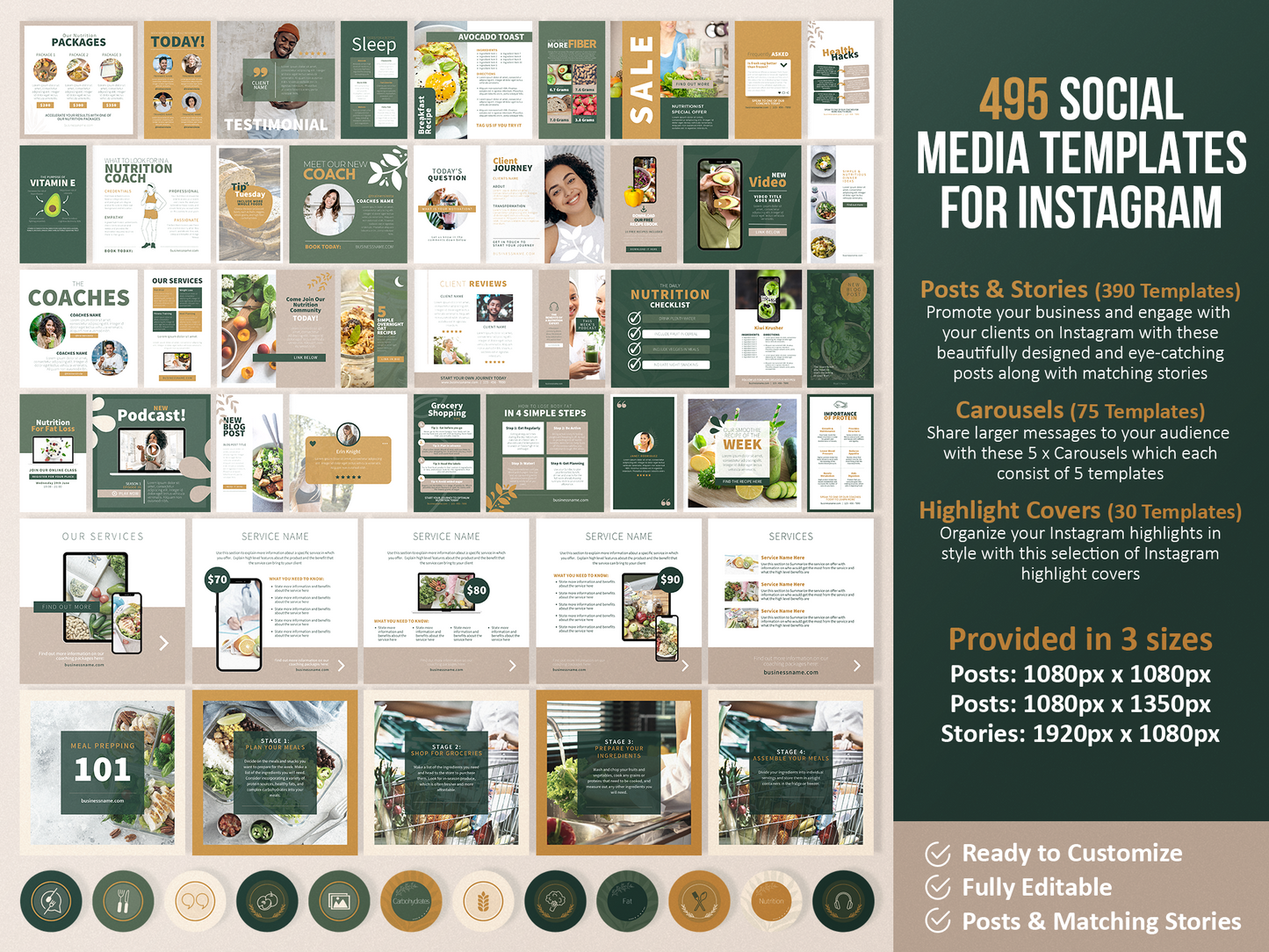 Nutritionist Ultimate Toolkit | Health and Nutrition Templates | Health and Wellbeing | Dietitian Template | Canva Template | Recipe Book