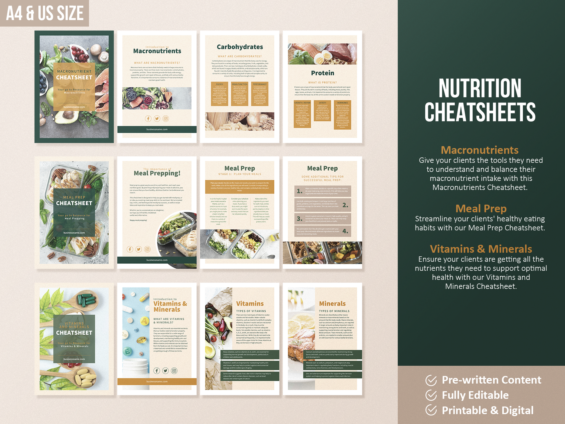 Nutritionist Ultimate Toolkit | Health and Nutrition Templates | Health and Wellbeing | Dietitian Template | Canva Template | Recipe Book