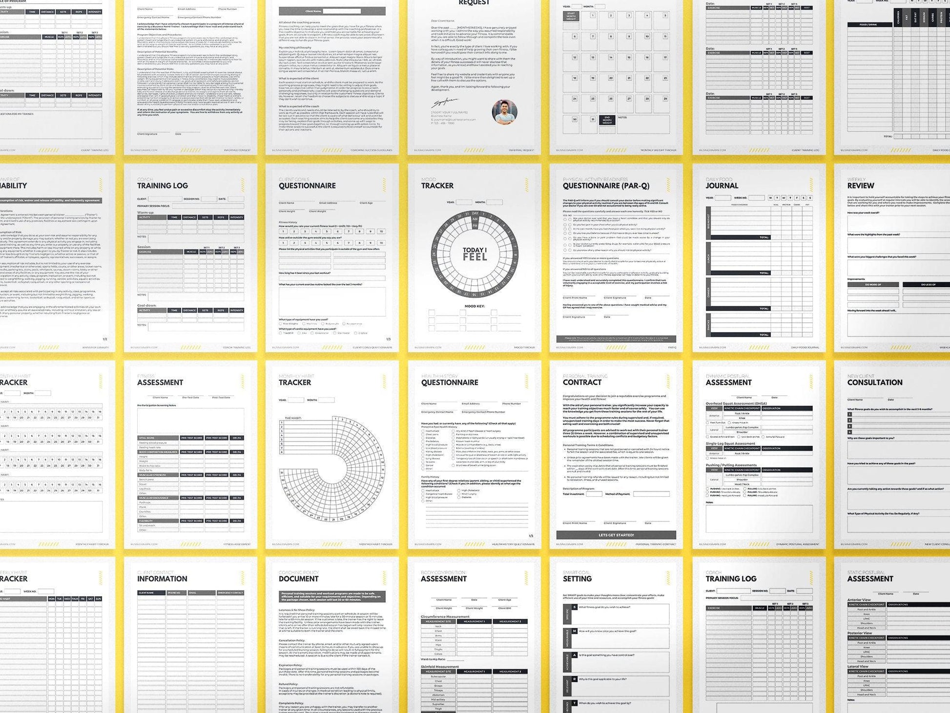 Personal Trainer Client Intake Forms and Fitness Trackers (mustang)