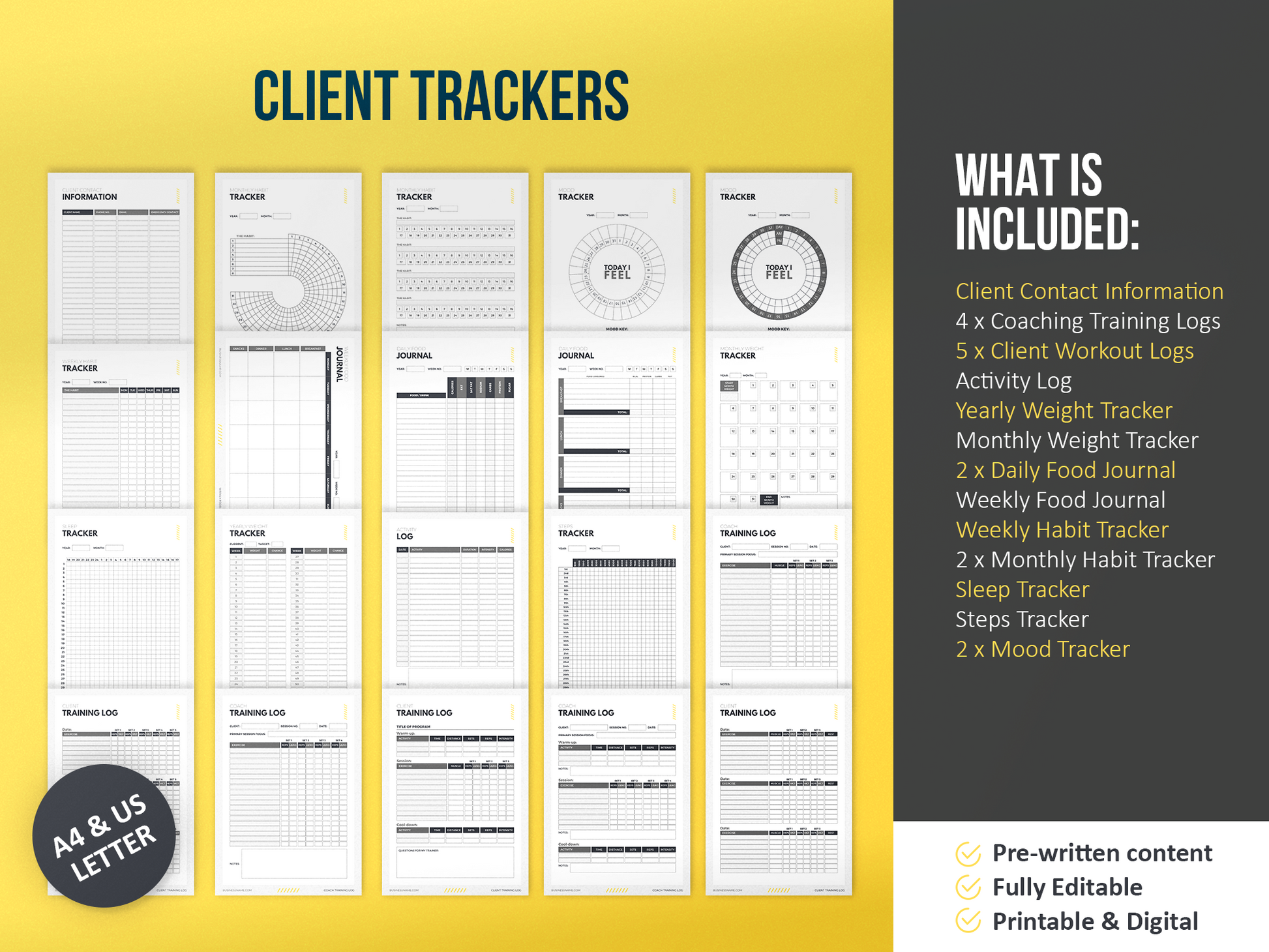 Personal Trainer Client Intake Forms and Fitness Trackers (mustang)