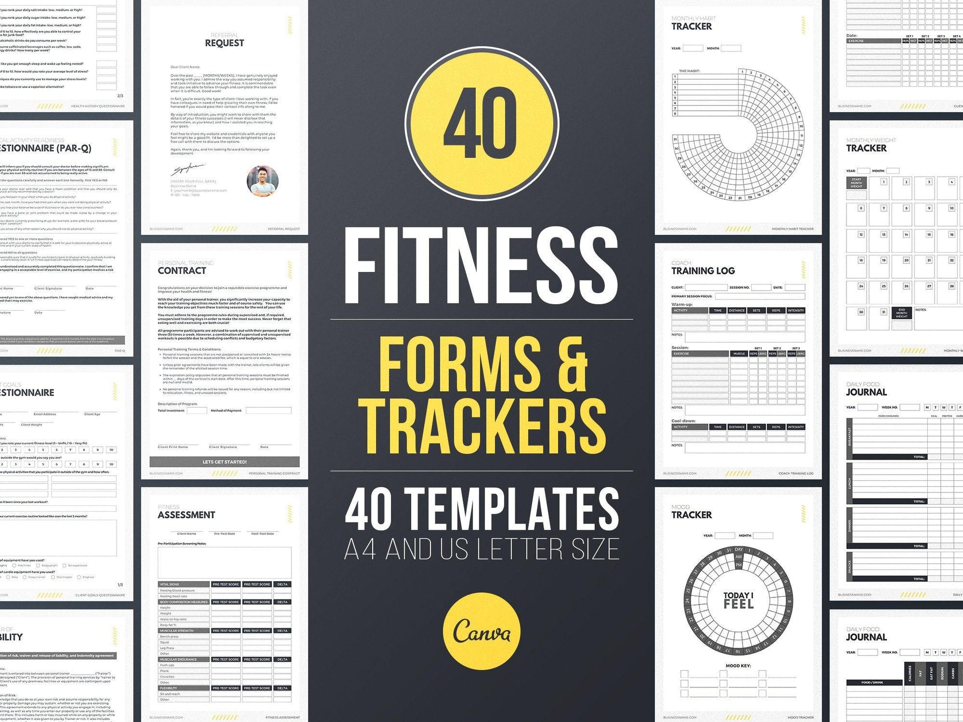 Personal Trainer Client Intake Forms and Fitness Trackers (mustang)