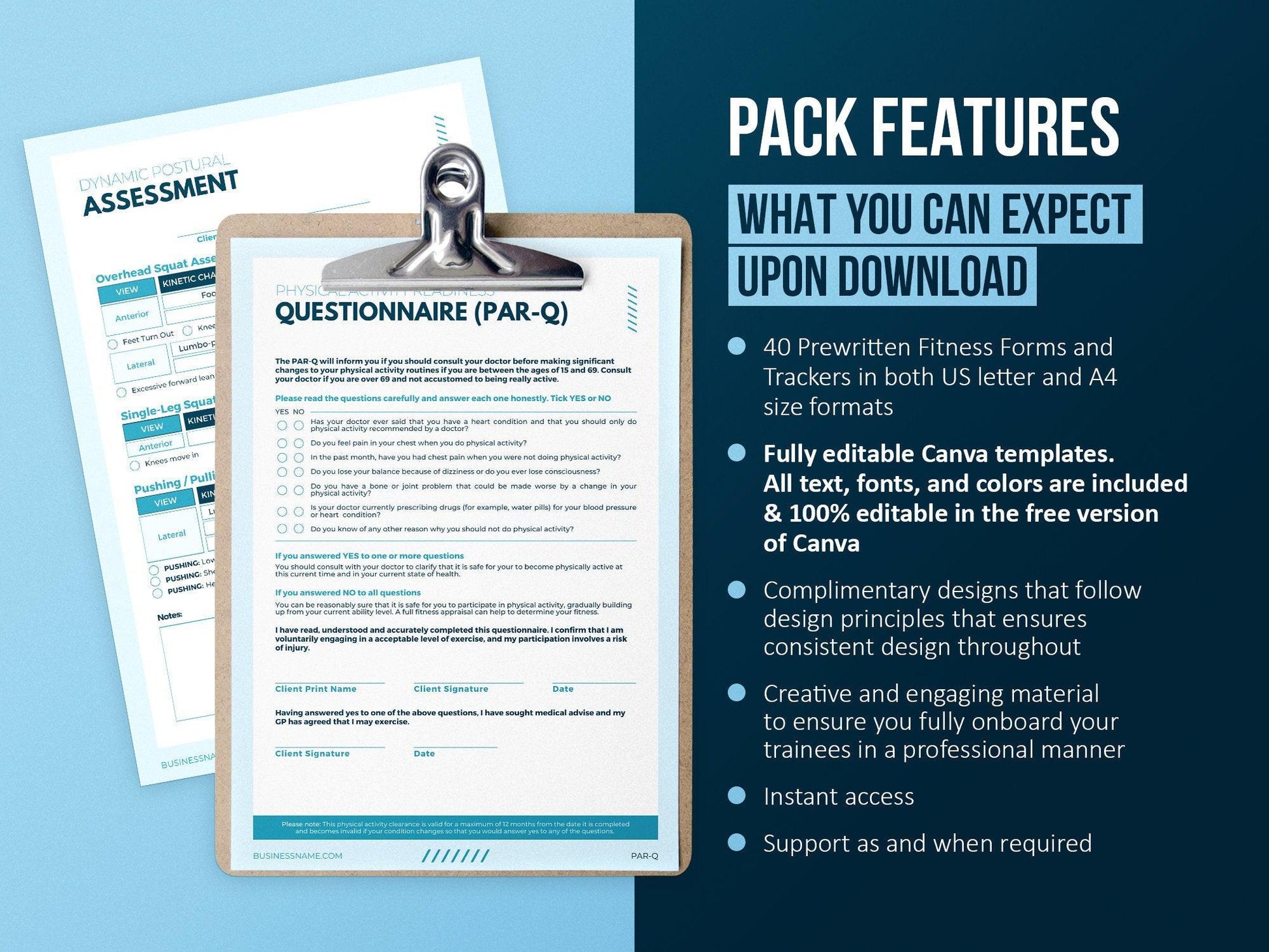 Personal Trainer Client Intake Forms and Fitness Trackers (sky)