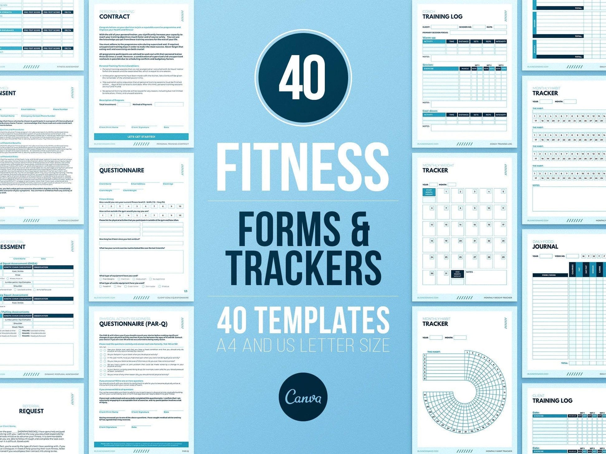 Personal Trainer Client Intake Forms and Fitness Trackers (sky)