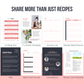 Recipe Book Template | Cookbook Template | Recipe Card Template | Meal Planner | Nutritionist Recipe Book | Family Cookbook | Canva Template