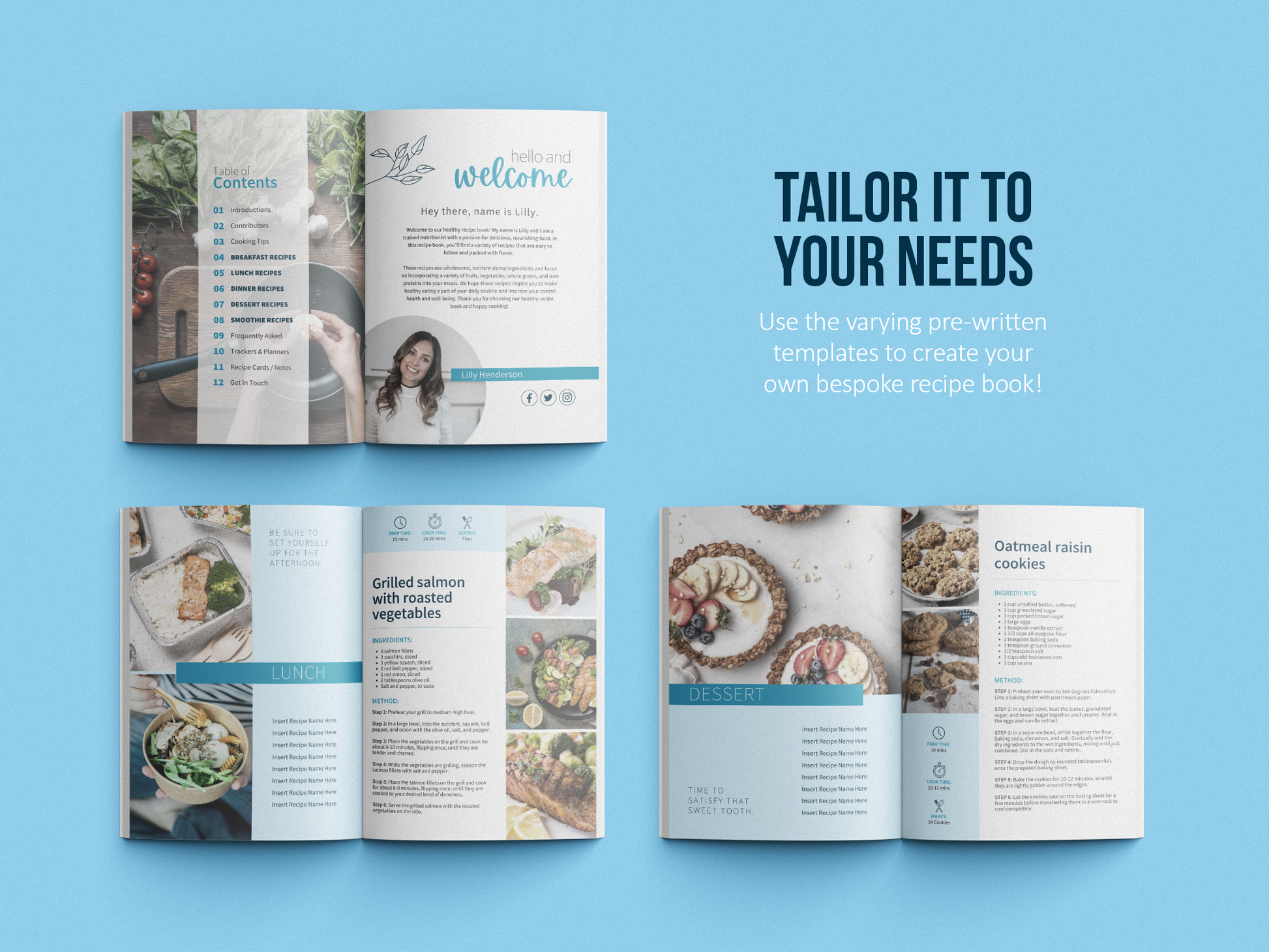 Recipe Book Template or Cook Book Template Design, Magazine