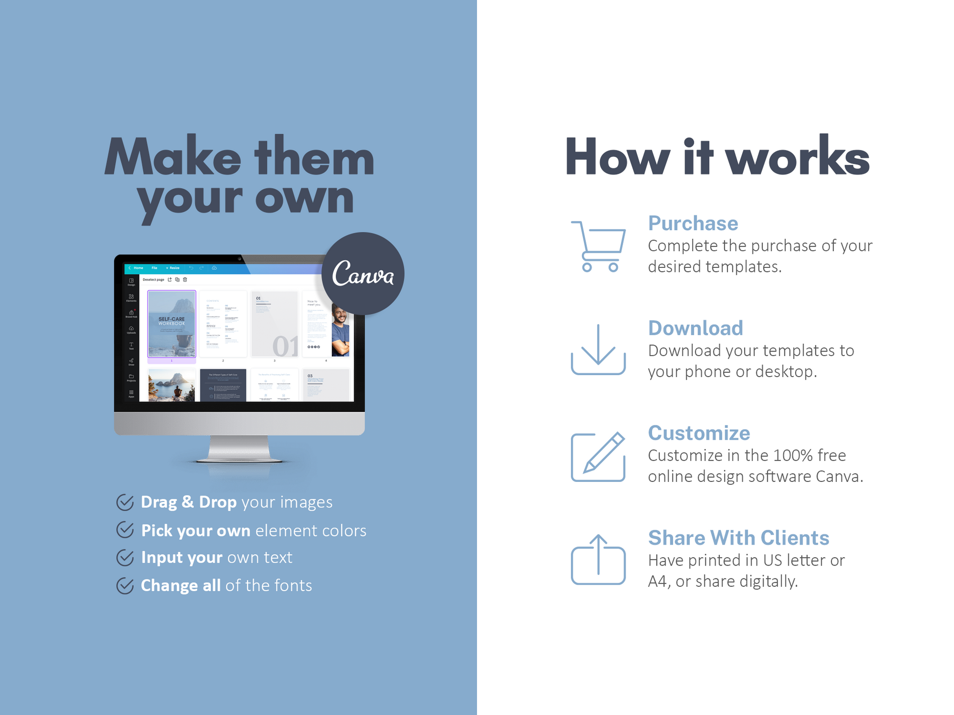 Self-Care Workbook (Denim)