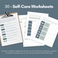 Self-Care Worksheets & Trackers (Duck Egg)