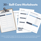 Self-Care Worksheets & Trackers (Denim)