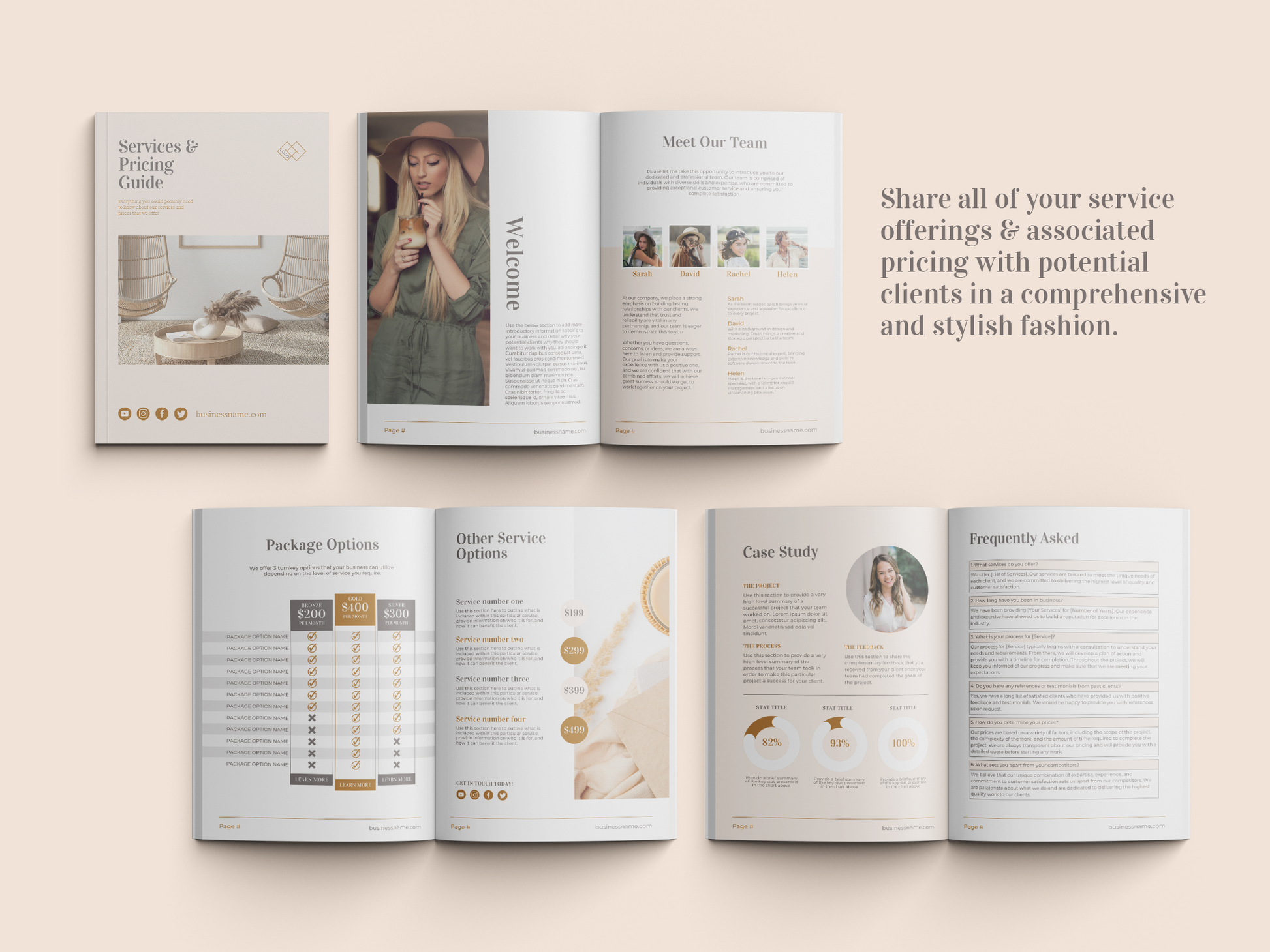Services and Pricing Guide Template (Boho)
