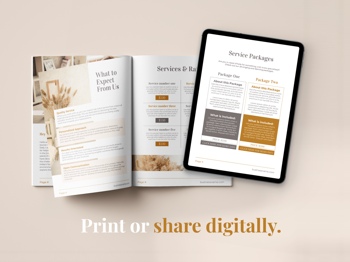 Services and Pricing Guide Template (Boho)