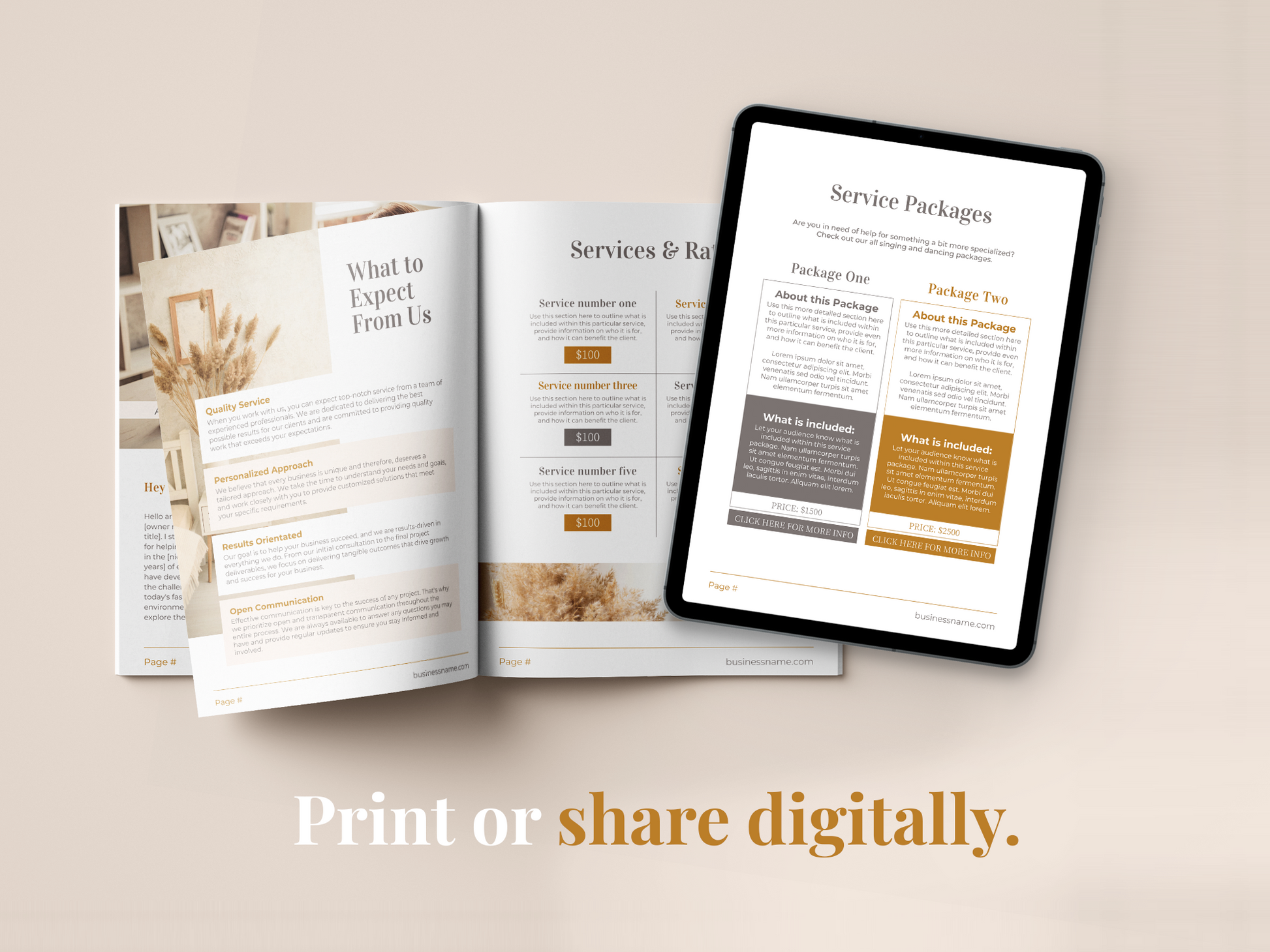 Services and Pricing Guide Template (Boho)