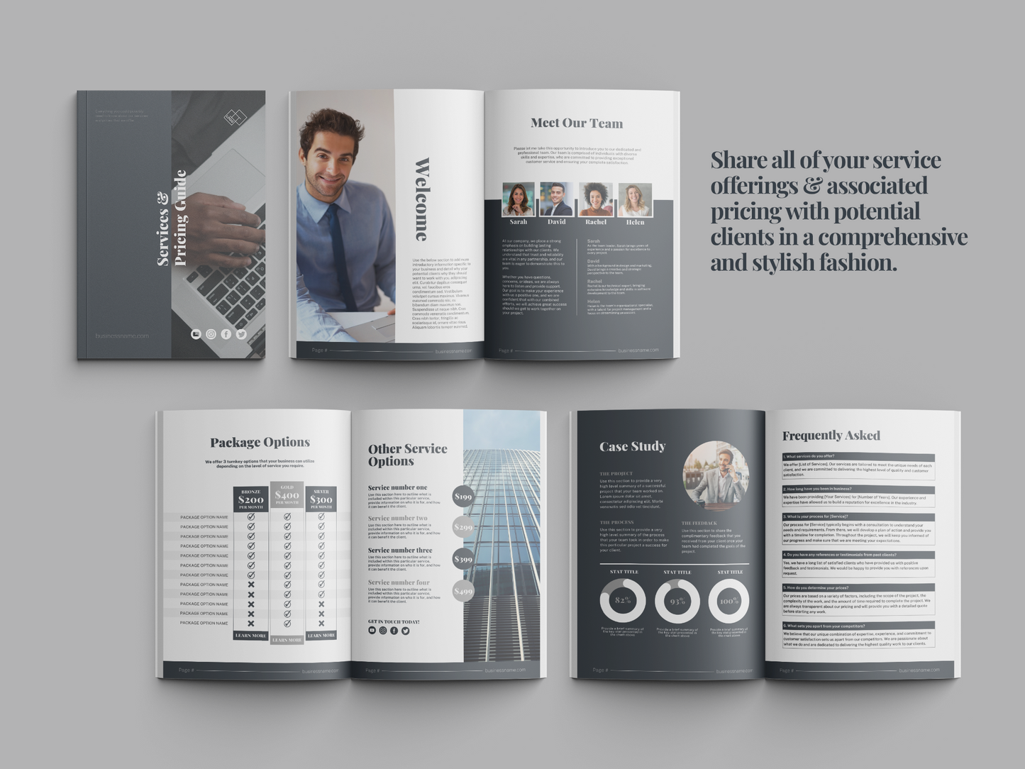 Services and Pricing Guide Template (Charcoal)