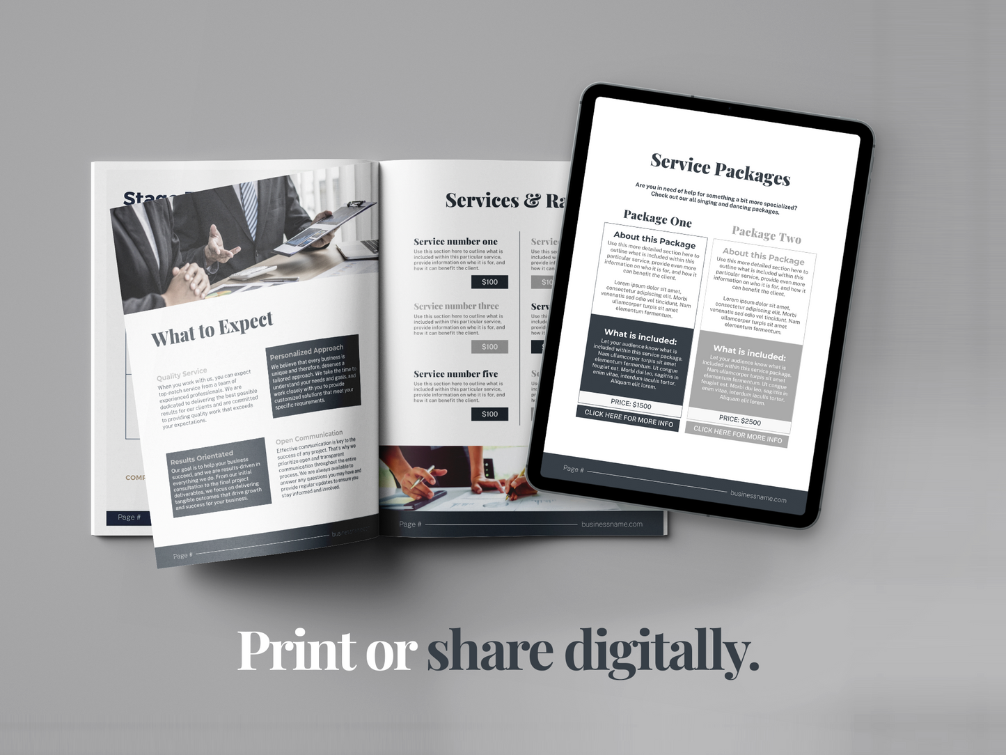 Services and Pricing Guide Template (Charcoal)