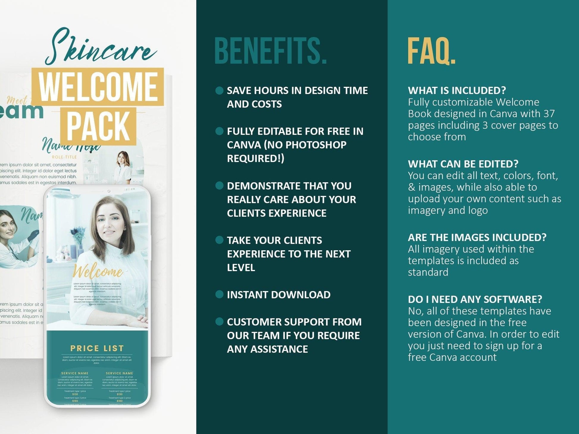 Skincare Client Welcome Pack Template (emerald)