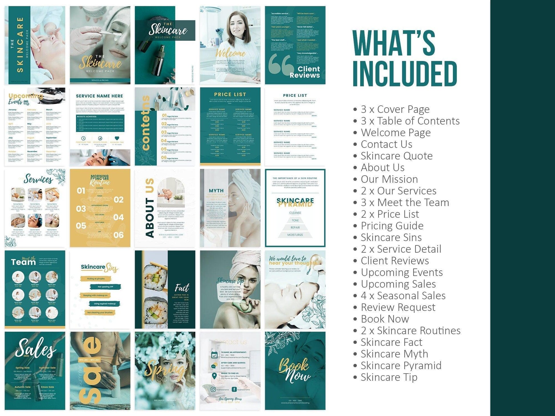 Skincare Client Welcome Pack Template (emerald)