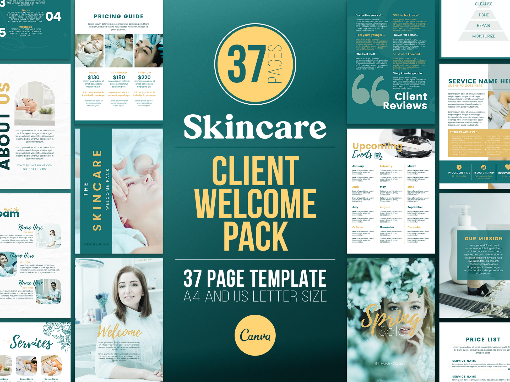 Skincare Client Welcome Pack Template (emerald)