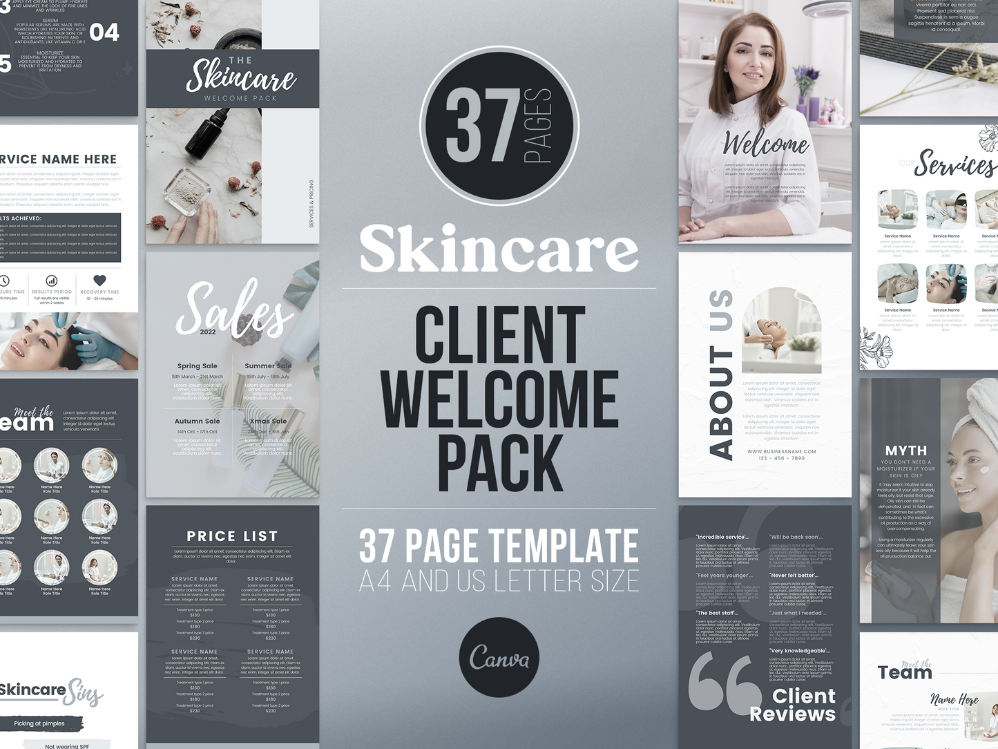Skincare Client Welcome Pack Template (slate)