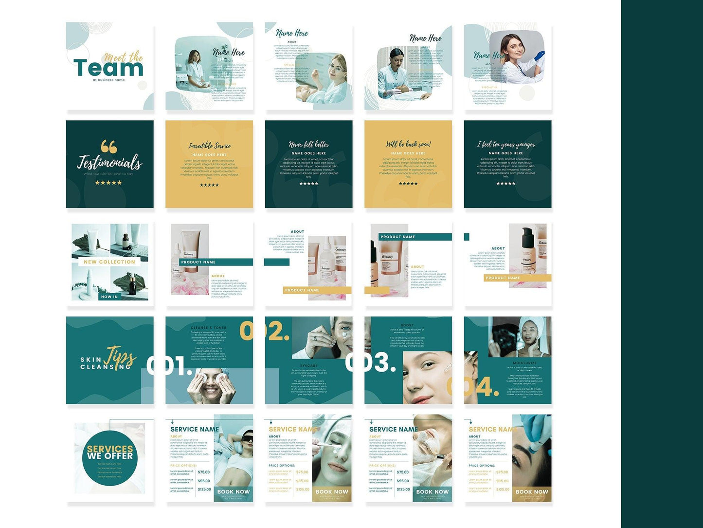 Skincare Instagram Carousel Templates (emerald)