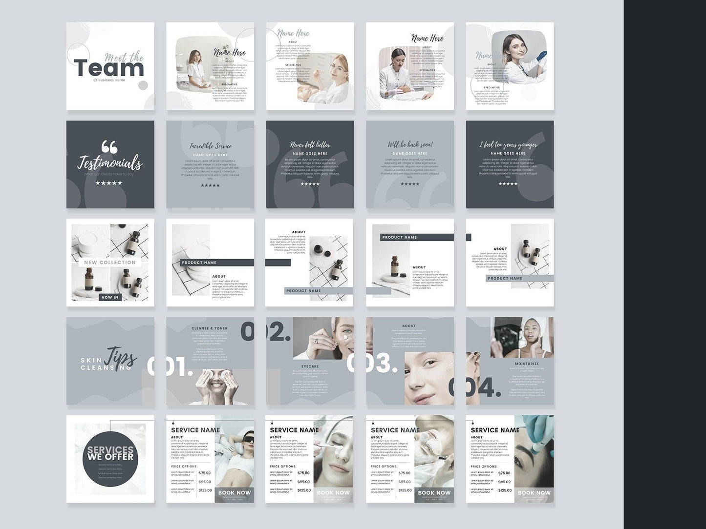 Skincare Instagram Carousel Templates (slate)