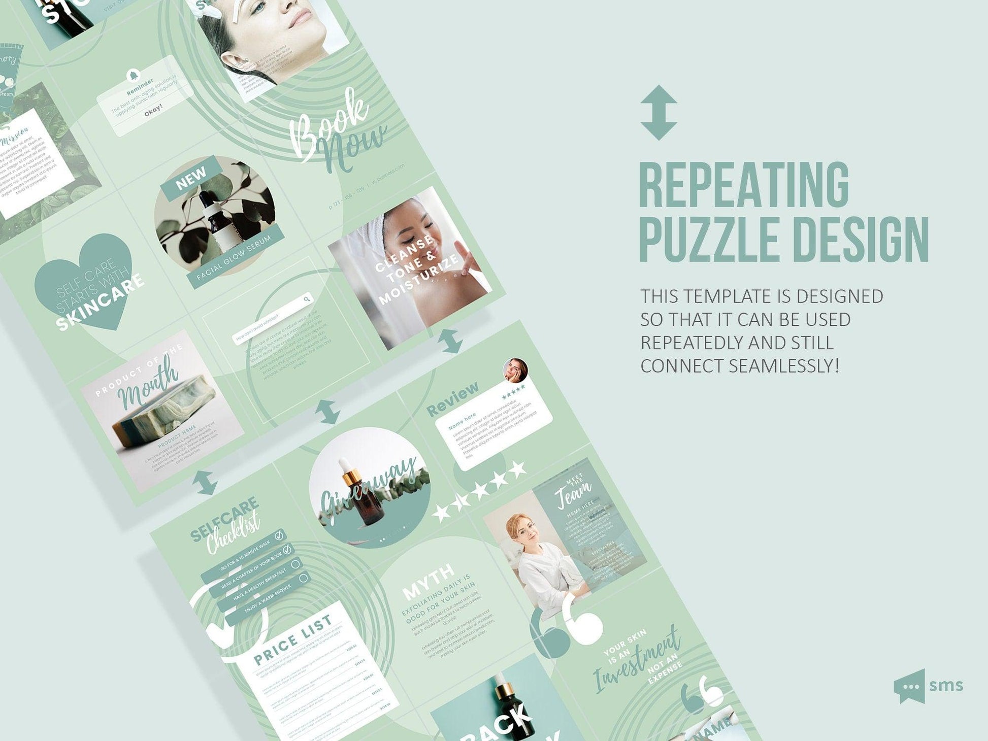 Skincare Instagram Puzzle Template (aloe)