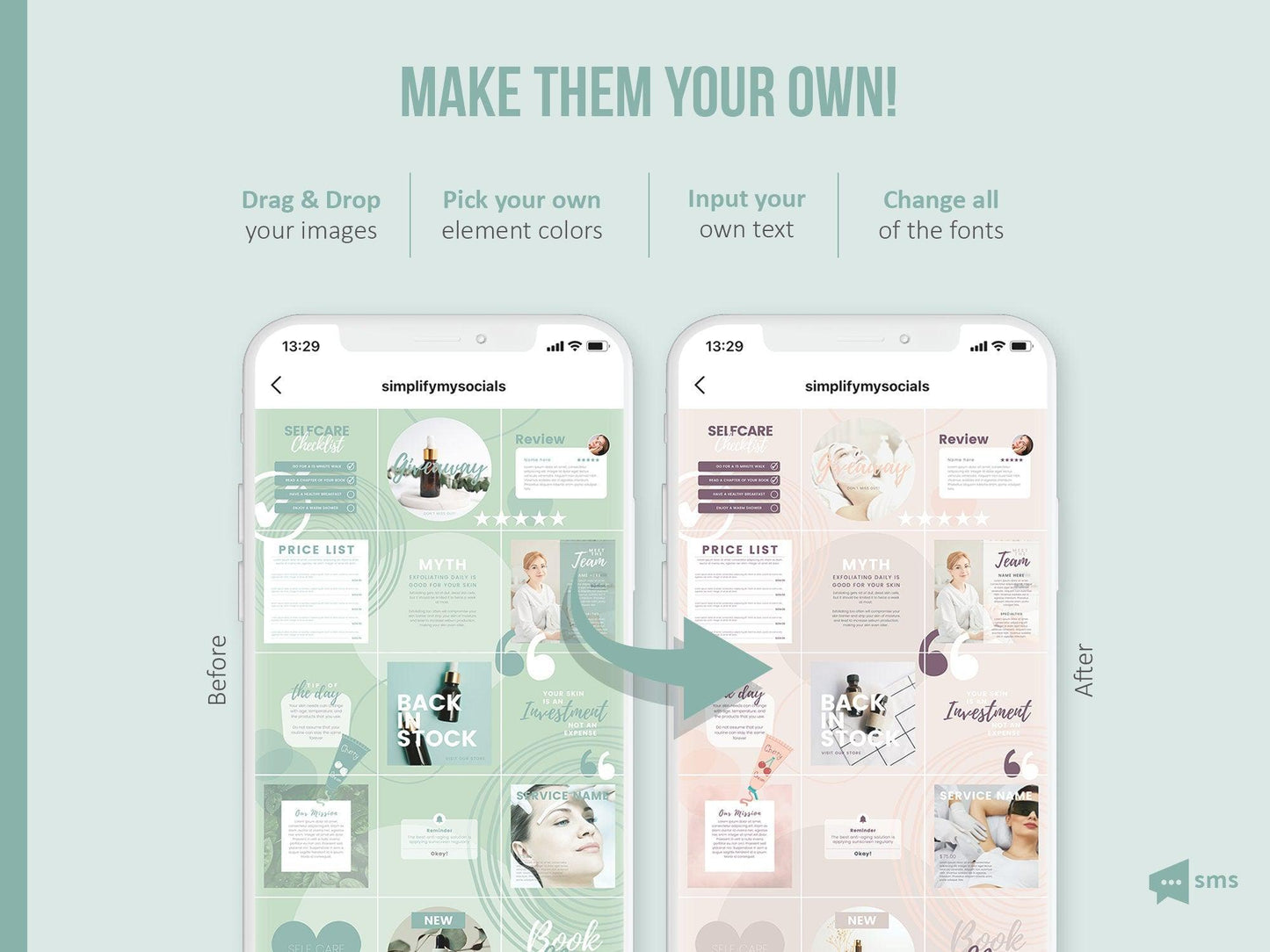 Skincare Instagram Puzzle Template (aloe)