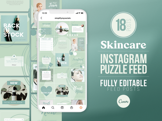 Skincare Instagram Puzzle Template (aloe)
