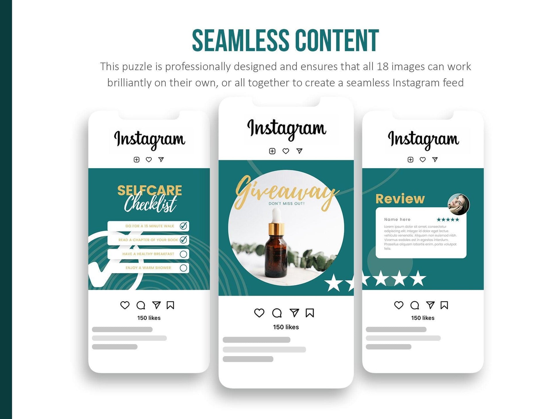 Skincare Instagram Puzzle Template (emerald)