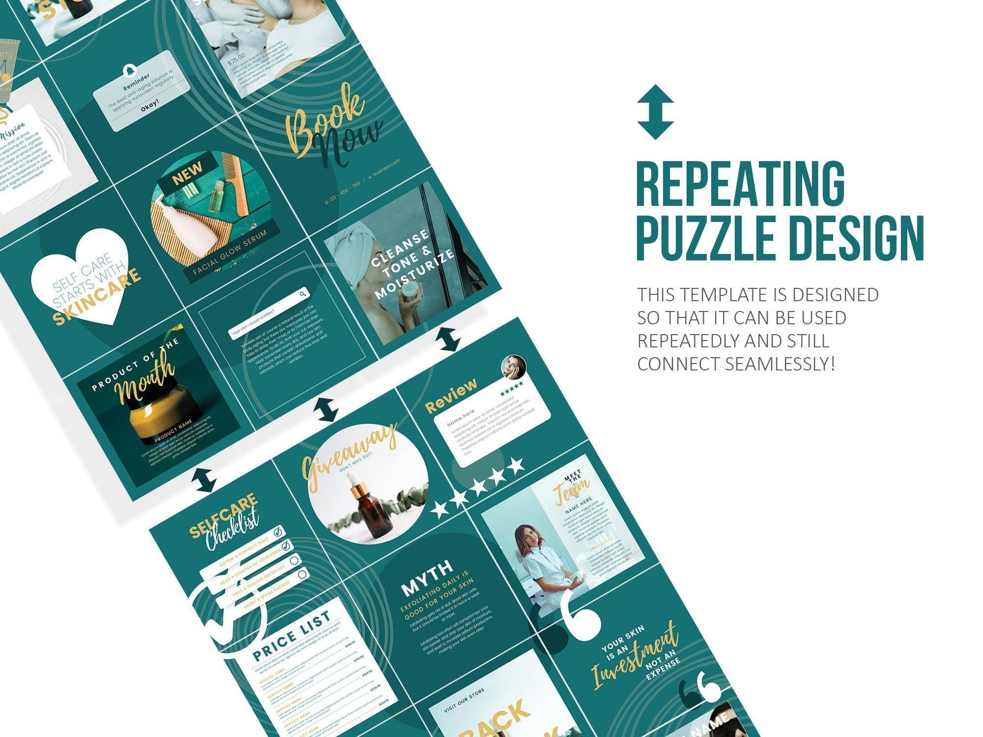 Skincare Instagram Puzzle Template (emerald)