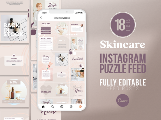 Skincare Instagram Puzzle Template (pebble)