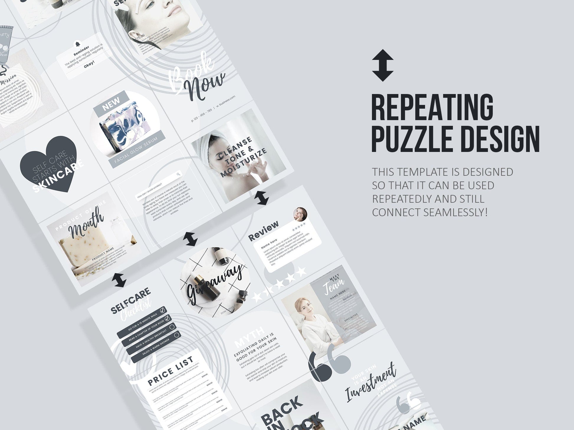 Skincare Instagram Puzzle Template (slate)