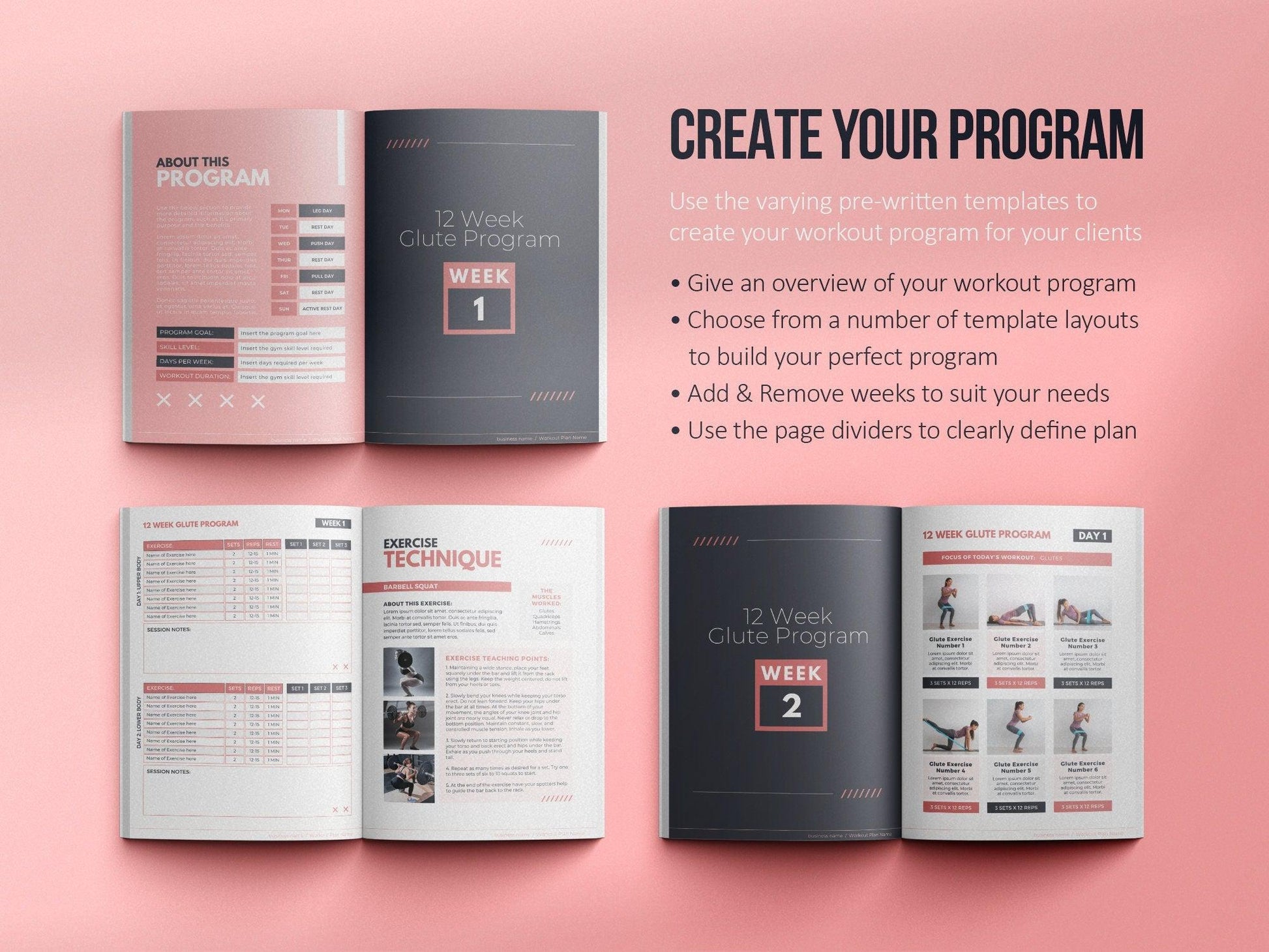 Workout Program Template (blush)