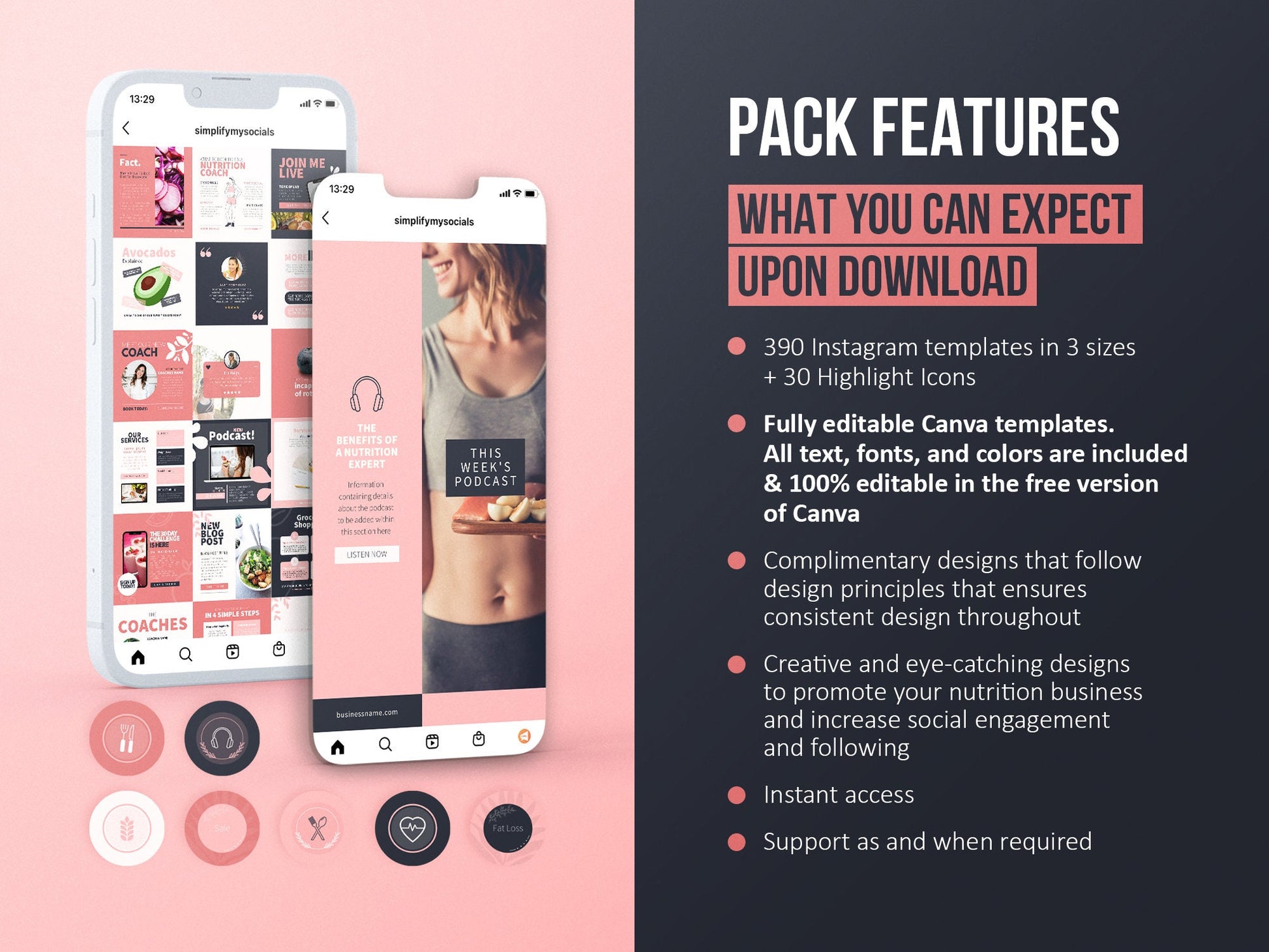 420 Health & Nutrition Post Templates (Blush)