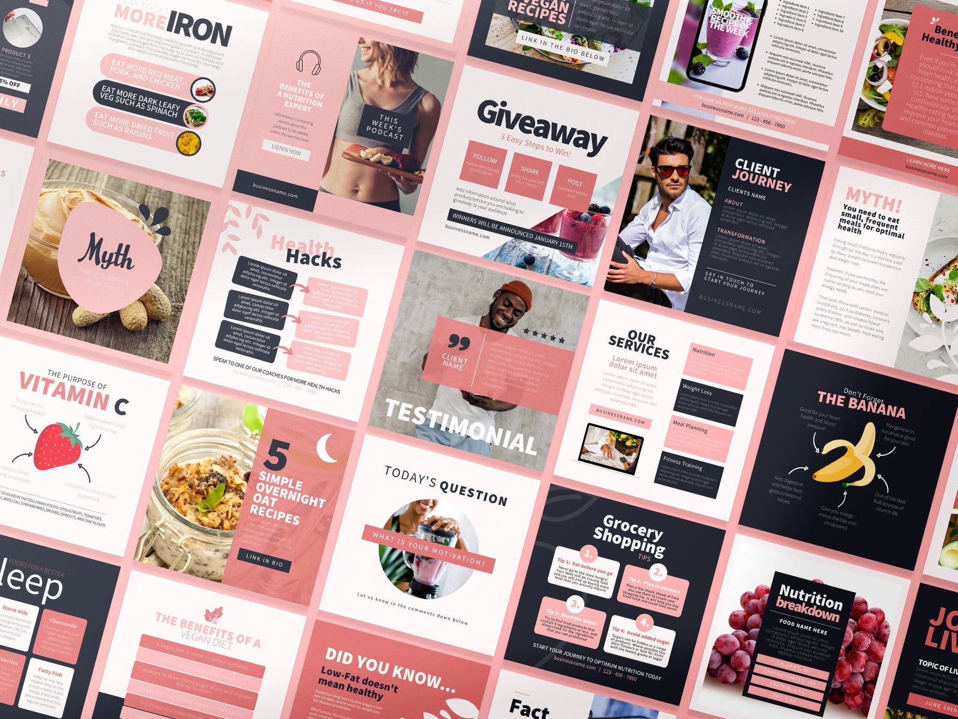 420 Health & Nutrition Post Templates (Blush)