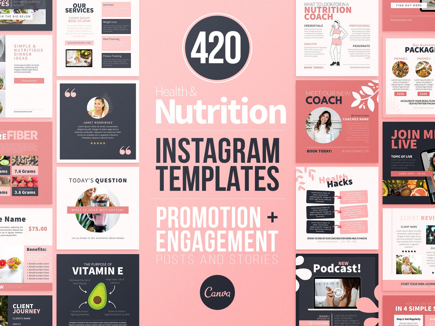 420 Health & Nutrition Post Templates (Blush)