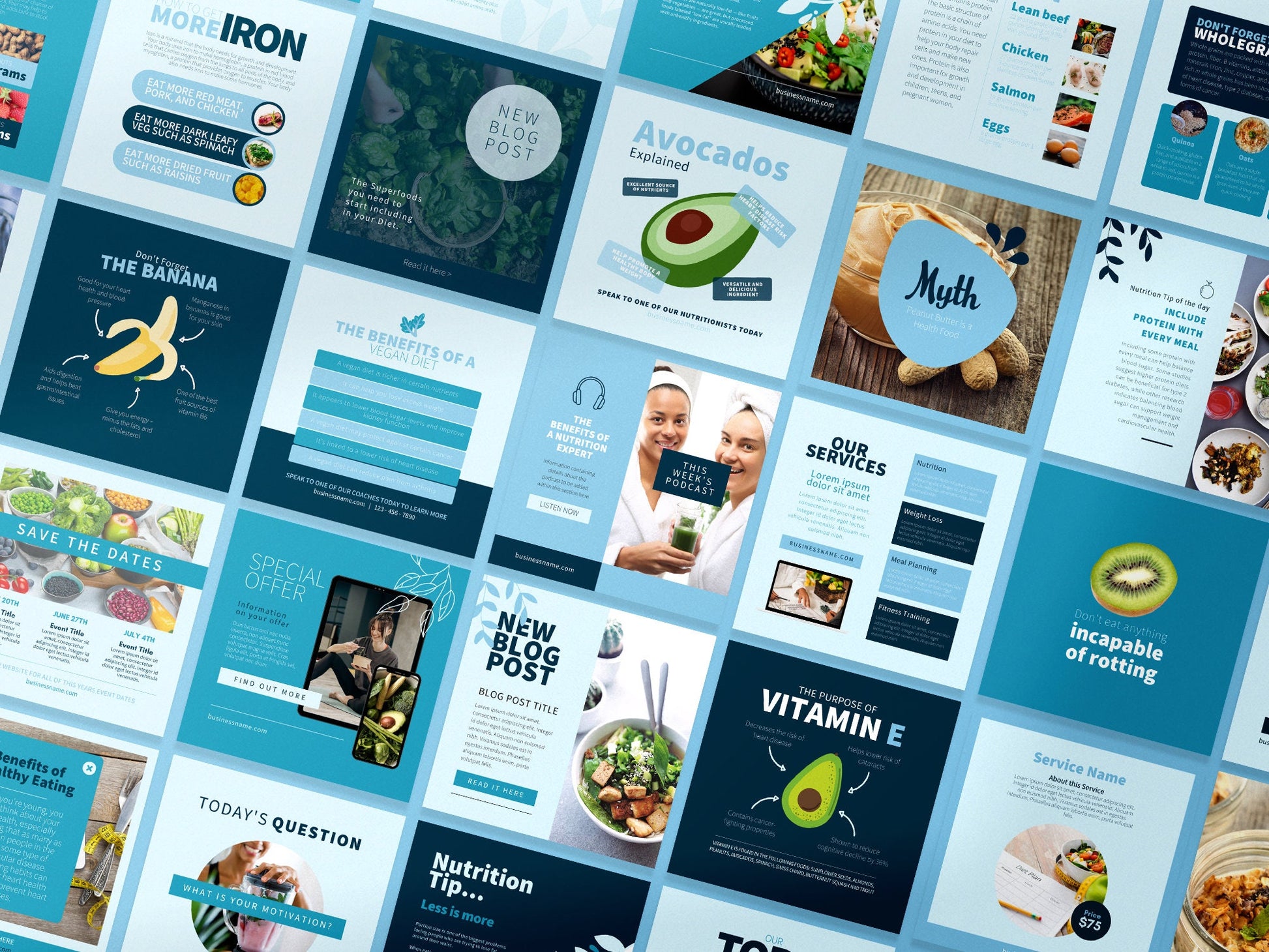 420 Health & Nutrition Post Templates (sky)