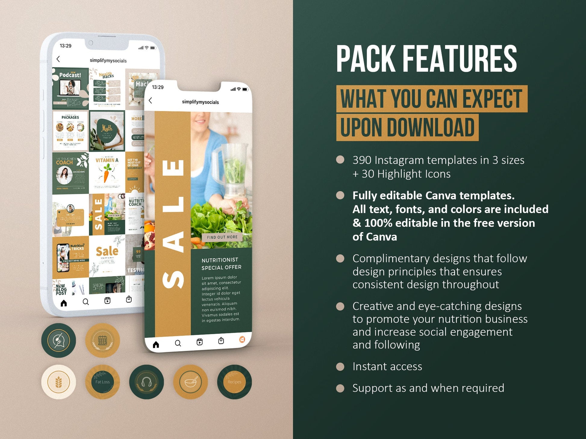 420 Health & Nutrition Instagram Post Templates | Health and Wellbeing | Nutrition Instagram Templates | Dietitian Template | Nutritionist